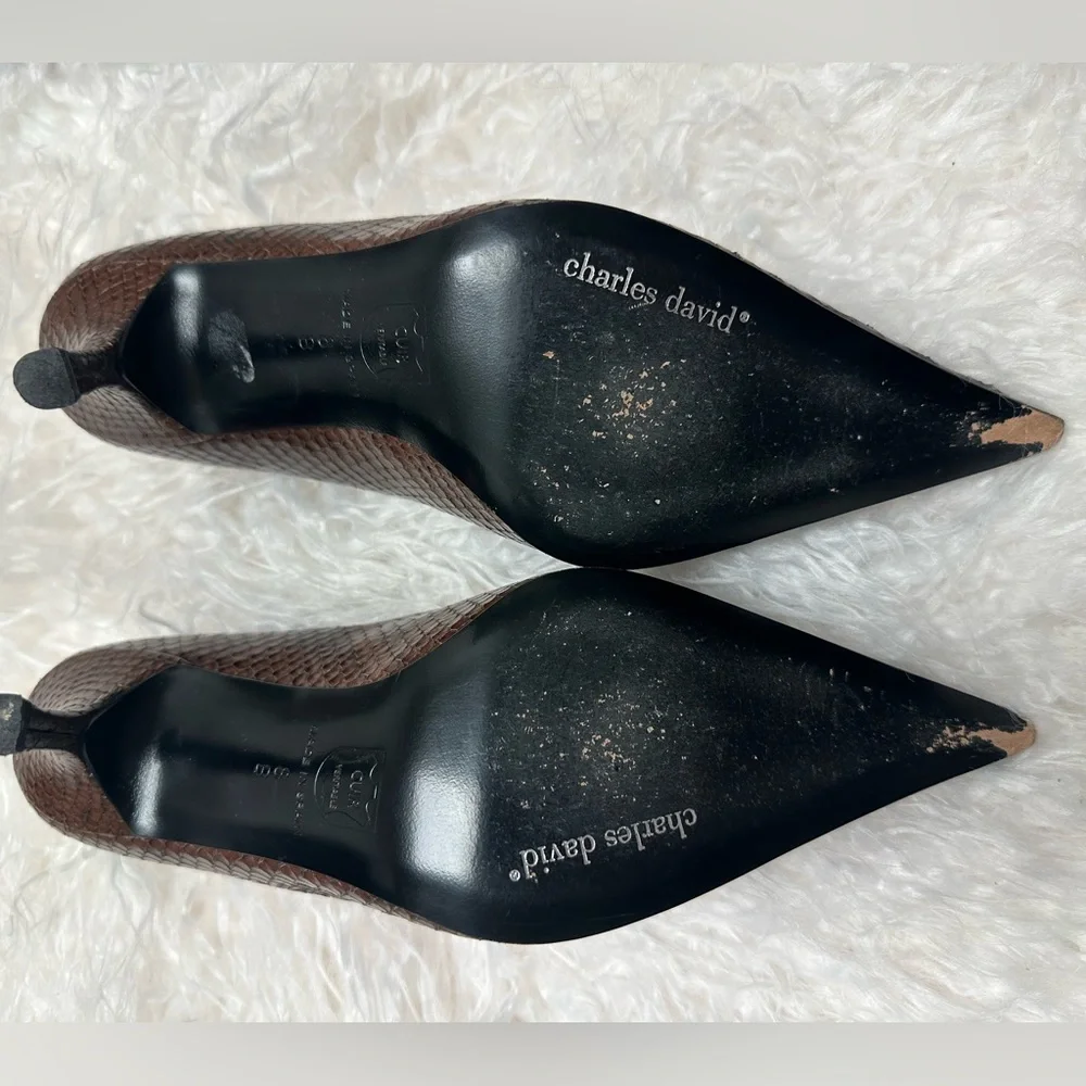 Charles David “Loyal” Snakeskin Heels - Picture 5 of 7